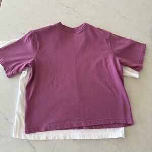 Nike White and Purple Short Sleeve Tee